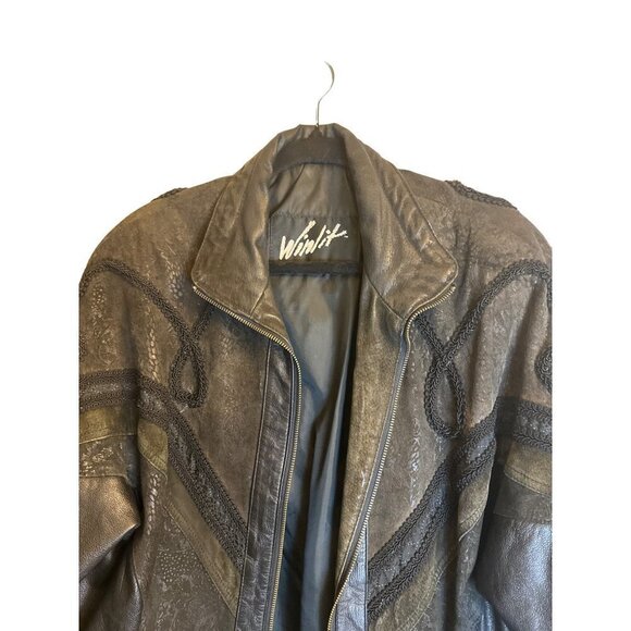 Vintage 80/90s Winlit Women’s Genuine Leather Jacket Size Medium / Sku Winlit0 - Picture 9 of 13